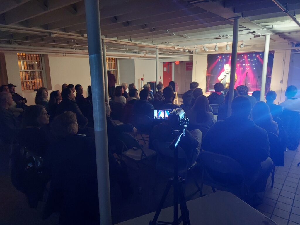 Audience at standup comedy show in Portland Maine